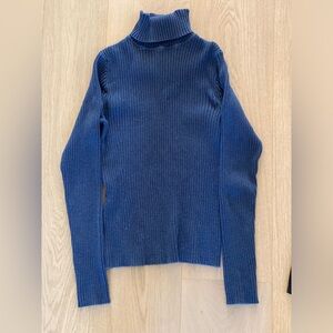 Stretchy Navy Cotton Turtleneckle